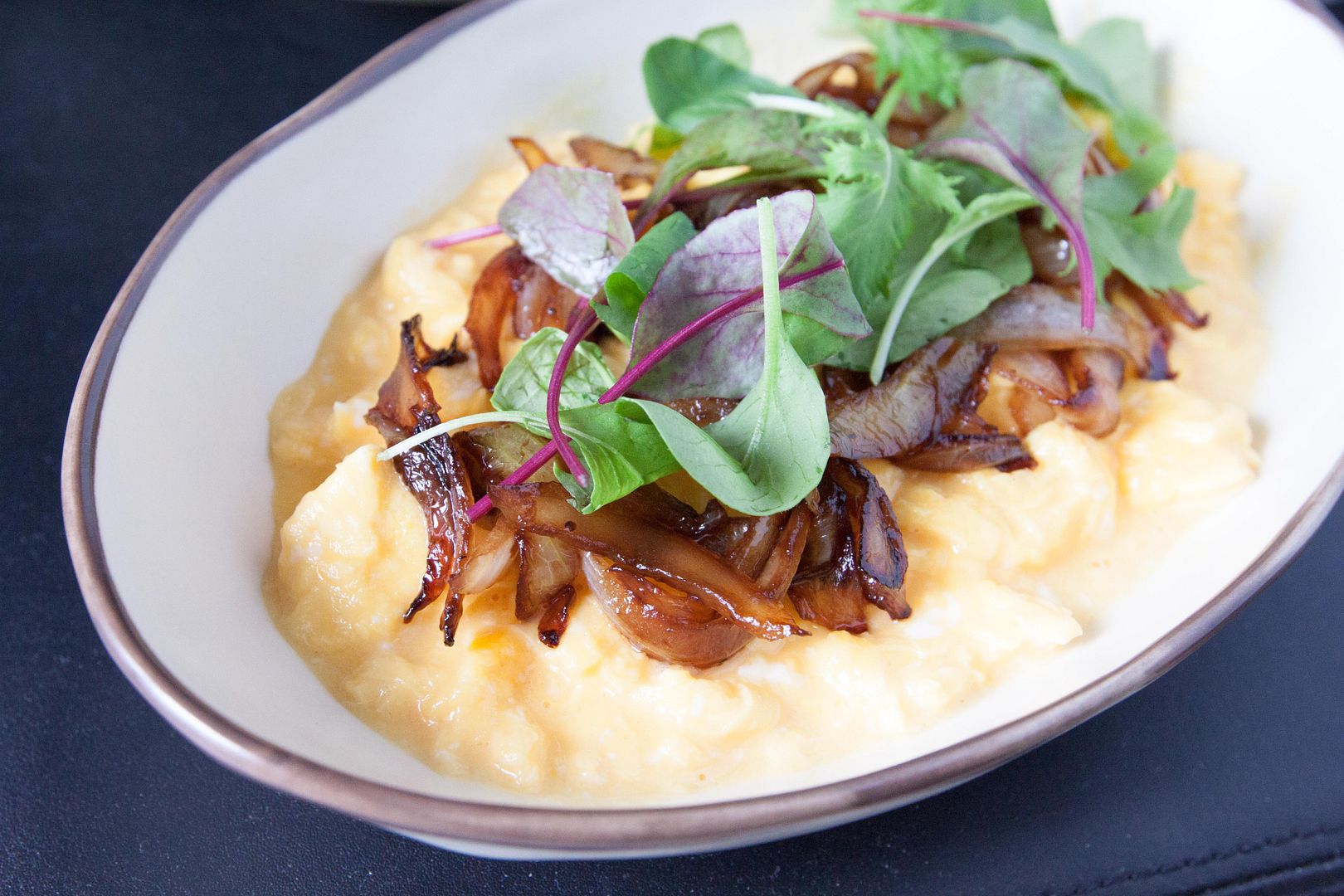 Food Makes Me Happy Buttery with a Kick Softly Scrambled Eggs with